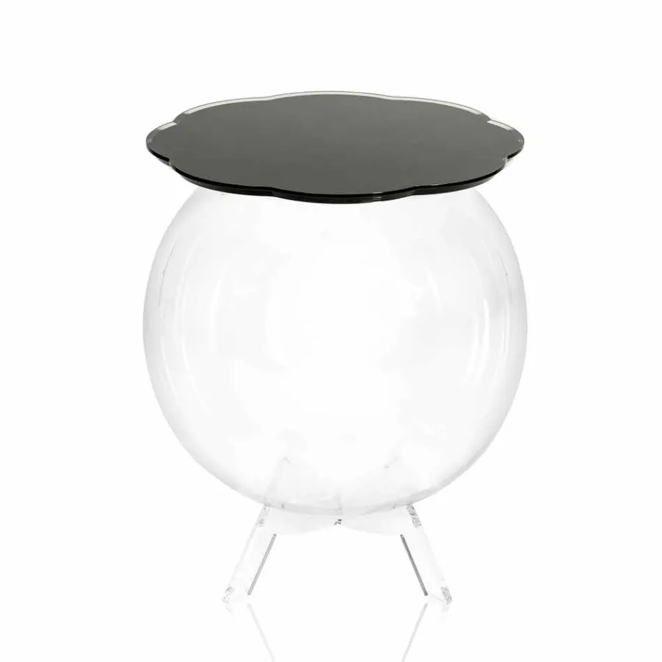 Tavolino / contenitore tondo nero Biffy,design moderno made in Italy Viadurini