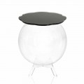 Tavolino / contenitore tondo nero Biffy,design moderno made in Italy