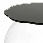 Tavolino / contenitore tondo nero Biffy,design moderno made in Italy Viadurini