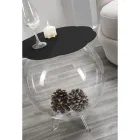 Tavolino / contenitore tondo nero Biffy,design moderno made in Italy Viadurini