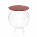 Tavolino / contenitore tondo rosso Biffy,design moderno made in Italy