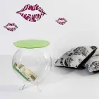 Tavolino / contenitore tondo verde Biffy,design moderno made in Italy Viadurini