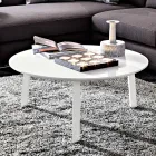 Tavolino da Caffè con Piano Rotondo in Mdf Laccato Realizzato in Italia - Tobiko Viadurini
