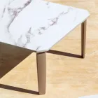 Tavolino da Caffè da Giardino in Alluminio e Piano in Gres 7 Finiture - Filomena Viadurini