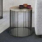 Tavolino da Caffè in Cristallo Forgiato e Metallo Made in Italy - Montebianco Viadurini
