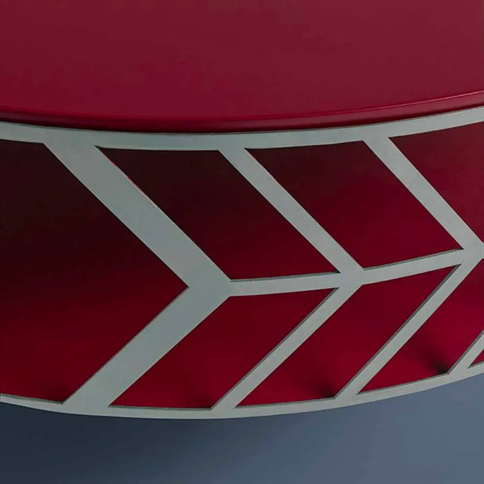 Tavolino da Caffè Moderno Basso di Design Blu o Bordeaux con Anello - Lok Viadurini