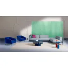 Tavolino da Caffè Moderno Basso di Design Blu o Bordeaux con Anello - Lok Viadurini