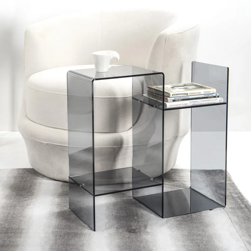 Tavolino da Divano in Plexiglass Trasparente o Fume Made in Italy -Janne Viadurini