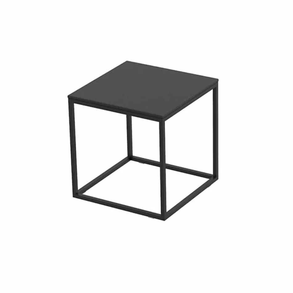 Tavolino da Esterno in Alluminio e Laminato Nero Quadrato - Suave by Vondom Viadurini