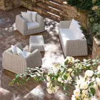 Tavolino da Esterno in Polyrattan Intrecciato a Mano - Charlie Viadurini