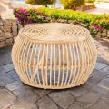 Tavolino da Esterno in Rattan Naturale Intrecciato Completamente a Mano – Bellaria
