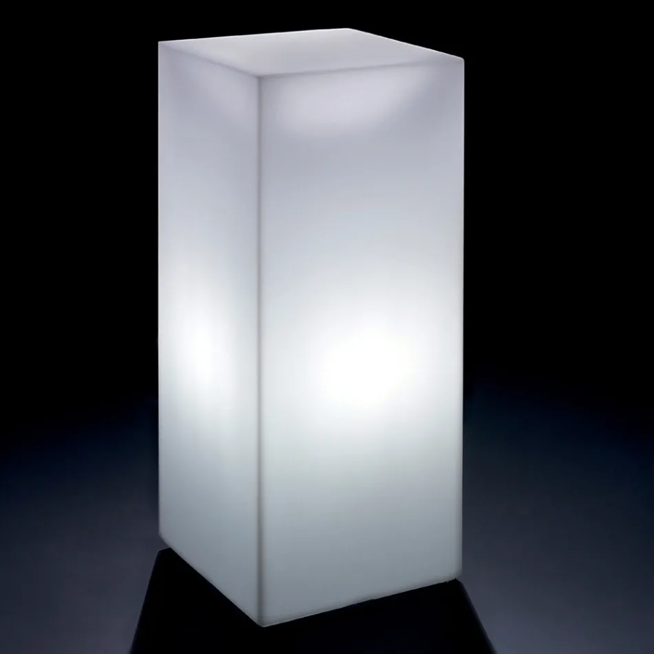 Tavolino da Esterno Luminoso in Polietilene Perla Made in Italy - Derti Viadurini