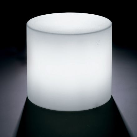Tavolino da Esterno Luminoso in Polietilene Perla Made in Italy - Derti Viadurini