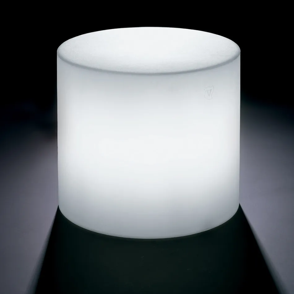 Tavolino da Esterno Luminoso in Polietilene Perla Made in Italy - Derti Viadurini