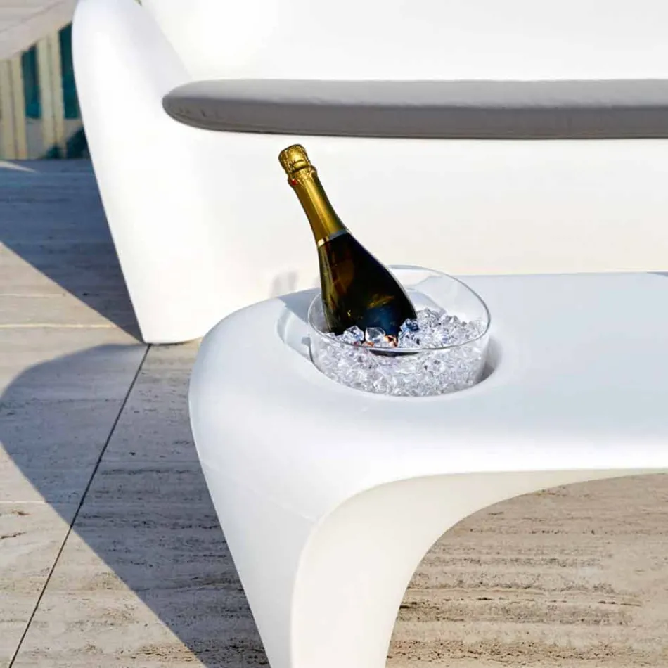 Tavolino da Esterno o Interno con Spumantiera, Design 2 Pezzi - Lily by Myyour Viadurini