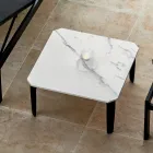 Tavolino da Esterno Quadrato in Alluminio e Gres di Alta Qualità - Filomena Viadurini
