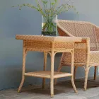 Tavolino da giardino 56x56 cm in polietilene intrecciato a mano Chad Viadurini