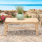 Tavolino da Giardino in Alluminio e Intreccio in Polyrattan - Ellide Viadurini