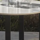 Tavolino da Giardino in Gres e Acciaio Made in Italy - Begin by Myyour Viadurini