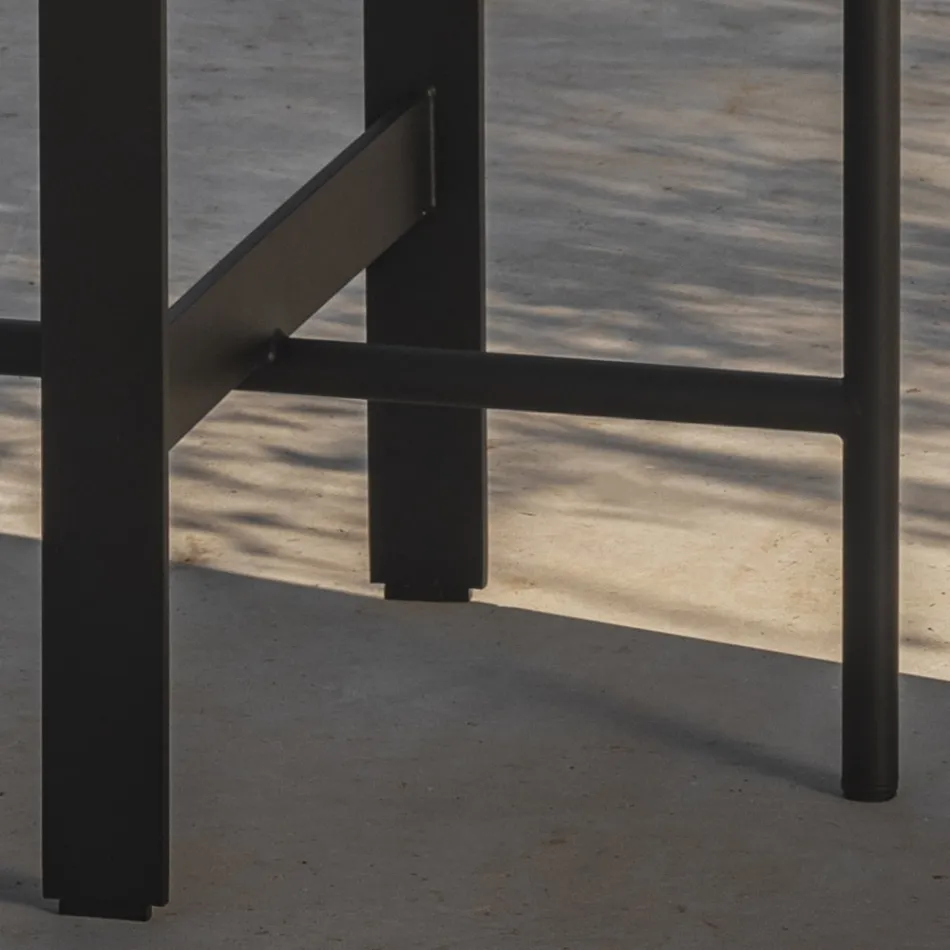 Tavolino da Giardino in Gres e Acciaio Made in Italy - Begin by Myyour Viadurini