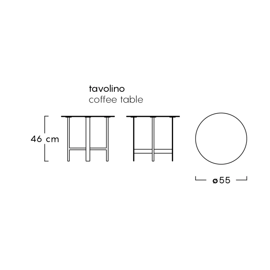 Tavolino da Giardino in Gres e Acciaio Made in Italy - Begin by Myyour Viadurini