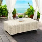 Tavolino da Giardino in Polyrattan Intrecciato a Mano - Yoko Viadurini