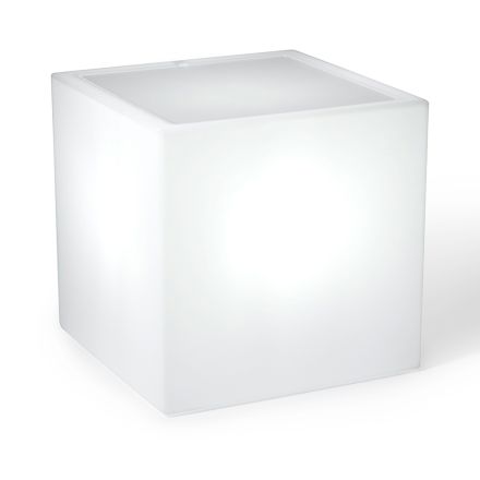 Tavolino da Giardino Luminoso in Polietilene Perla Made in Italy - Derti Viadurini