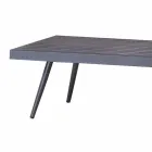 Tavolino da Giardino Rettangolare in Alluminio Verniciato Antracite - Rasti Viadurini