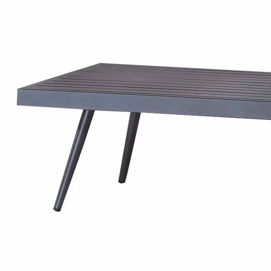 Tavolino da Giardino Rettangolare in Alluminio Verniciato Antracite - Rasti Viadurini