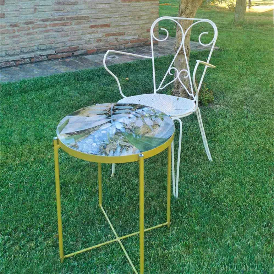 Tavolino da Interno o Esterno con Struttura in Metallo Made in Italy - Carim Viadurini