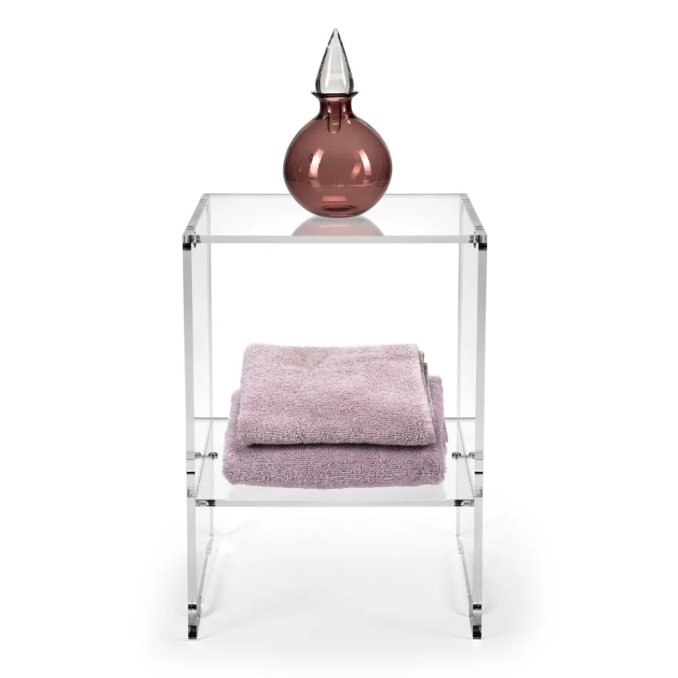 Tavolino da Salotto con 1 Ripiano in Plexiglass Trasparente Made in Italy - Mulan Viadurini