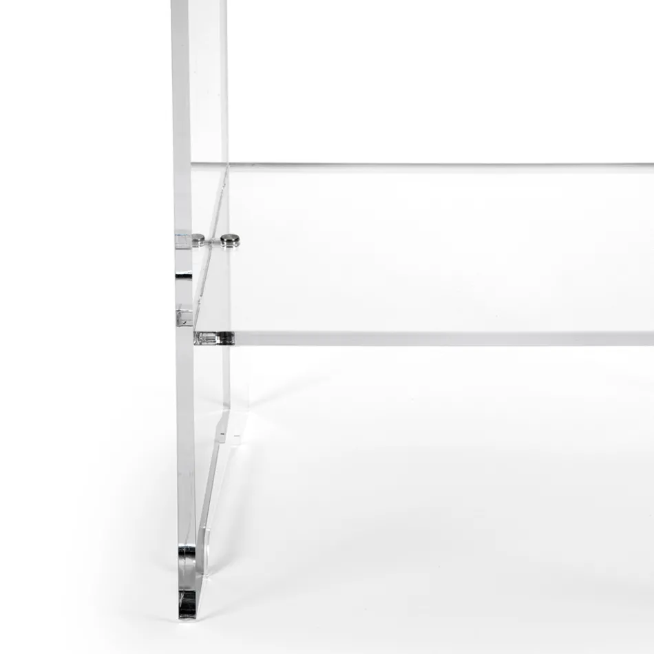 Tavolino da Salotto con 1 Ripiano in Plexiglass Trasparente Made in Italy - Mulan Viadurini