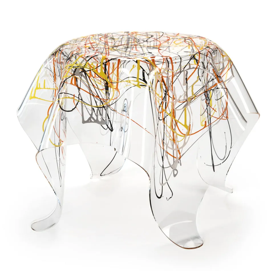 Tavolino da Salotto con Piano e Base in Plexiglass Made in Italy - Brento Viadurini