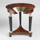 Tavolino da salotto con piano in vetro e decorazioni in ottone, Venere Viadurini