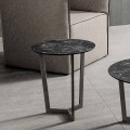Tavolino da Salotto con Piano Rotondo in Hpl Stratificato Made in Italy - Mina