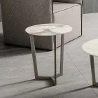 Tavolino da Salotto con Piano Rotondo in Hpl Stratificato Made in Italy - Mina Viadurini