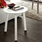Tavolino da Salotto con Piano Rotondo in MDF laccato Made in Italy, Pregiato - Tobiko Viadurini