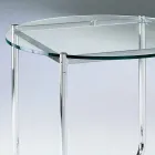 Tavolino da Salotto con Piano Rotondo in Vetro Realizzato in Italia - Costanza Viadurini