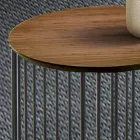 Tavolino da Salotto con Piano Tondo in Legno Realizzato in Italia - Montebianco Viadurini