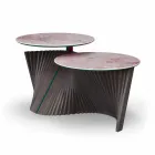 Tavolino da Salotto Design con 2 Piani Rotondi in Gres Made in Italy - Stoccolma Viadurini