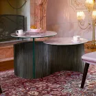 Tavolino da Salotto Design con 2 Piani Rotondi in Gres Made in Italy - Stoccolma Viadurini
