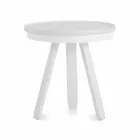 Tavolino da Salotto Design con Piano Rotondo e Gambe in Legno Massello - Salerno Viadurini