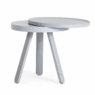 Tavolino da Salotto Design con Piano Rotondo e Gambe in Legno Massello - Salerno Viadurini