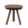 Tavolino da Salotto Design con Piano Rotondo e Gambe in Legno Massello - Salerno