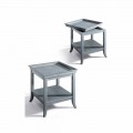 Tavolino da salotto design in legno laccato grigio, 60x60 cm, Marcus 