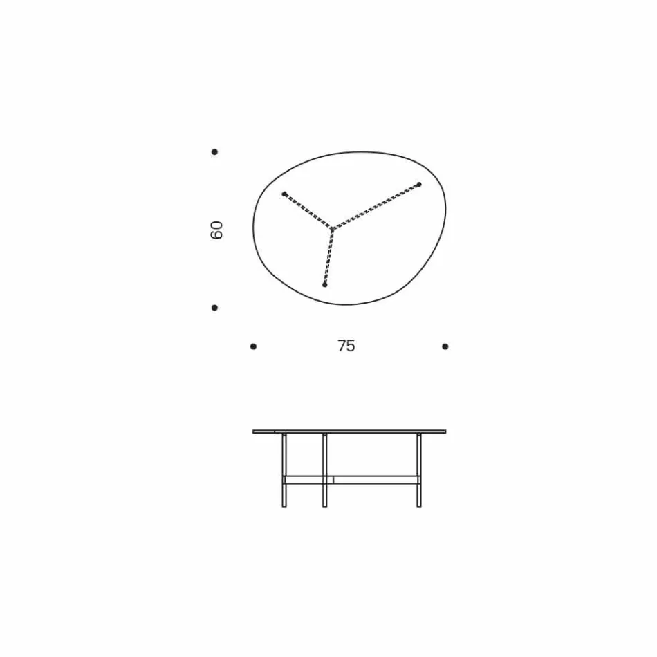 Tavolino da Salotto di Design con Piano in Legno Made in Italy - Cinci Viadurini