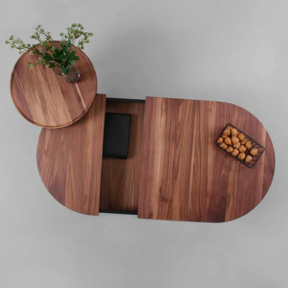 Tavolino da Salotto di Design in Legno Massello e Metallo Laccato - Salerno Viadurini