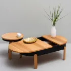 Tavolino da Salotto di Design in Legno Massello e Metallo Laccato - Salerno Viadurini