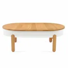Tavolino da Salotto di Design in Legno Massello e Metallo Laccato - Salerno Viadurini