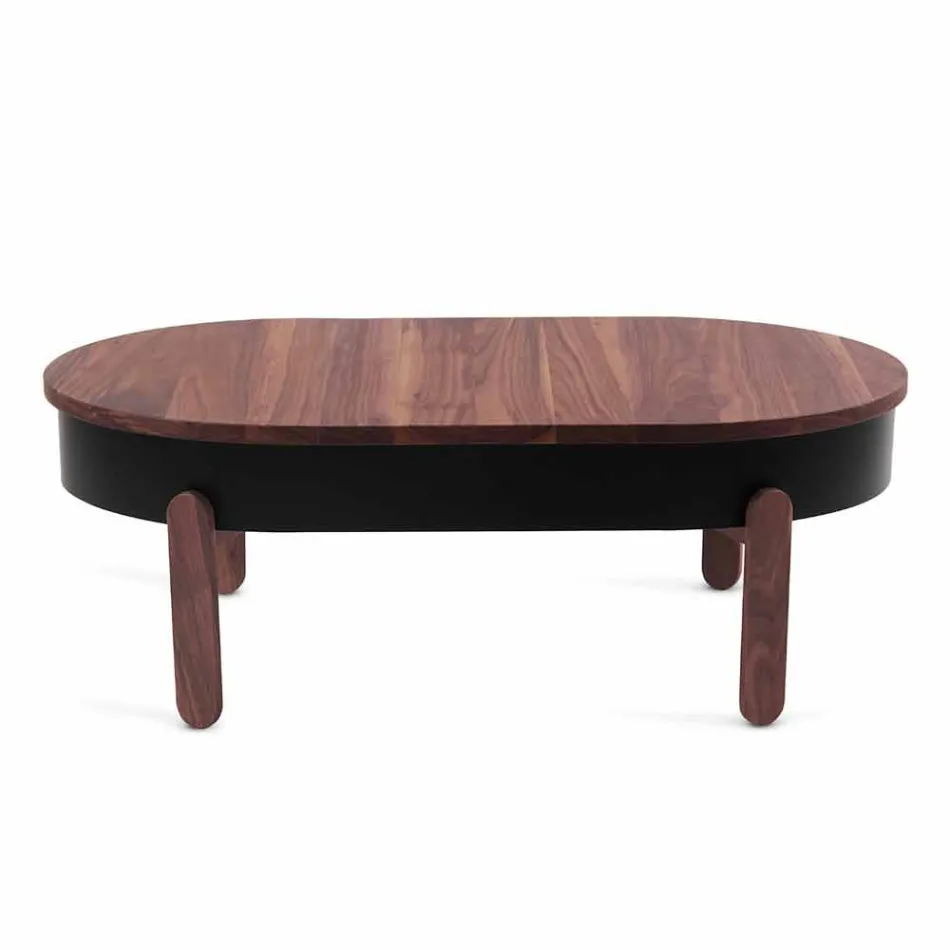 Tavolino da Salotto di Design in Legno Massello e Metallo Laccato - Salerno Viadurini